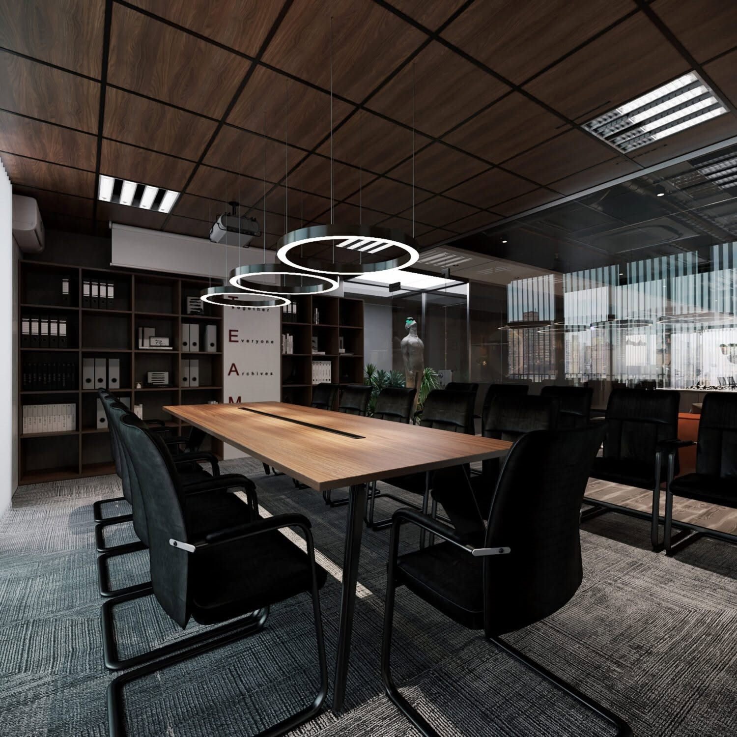 Sala de reuniones para coordinación BIM